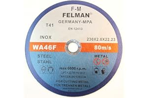LEPIK 50 dischi da taglio per acciaio, 230 x 2,0 mm, A46RBF T41 Felman