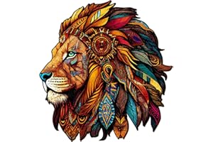 Holzpuzzle Erwachsene, CadeauJoie Löwe 300Pcs Holzpuzzle für Erwachsene, Puzzle Holz, Wooden Puzzle Unregelmäßige Einzigartige Form Puzzleteile, Holz Puzzle Mit Geschenkbox Aus Holz