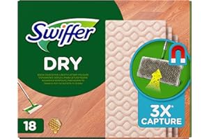 Procter & Gamble Swiffer Bodenwischer Trockene Bodentücher (18 Tücher) Für Holz & Parkett, Wischer Ideal Gegen Staub, Tierhaare & Allergene