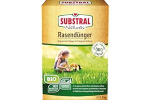 Substral Naturen Bio Rasendünger, bis 80m², 2,8kg, organischer Volldünger, 3 Monate Langzeitwirkung, alle Rasenarten, Grün