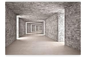 murando - Carta da Parati Adesiva 3D Tunnel 392x280 cm Fotomurali Adesivi Murali Rivestimento Parete Moderna per Pareti Adesiva Muro Decorativo Fotomurale Wall Mattone Textur
