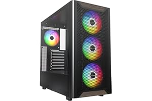 MONTECH XR Wood, Genuine Black Walnut Front, ATX PC Gaming Case, Glass Side Panel, 4 Pre-Installed GF120 ARGB PWM Fans, Black