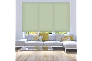ECOMMERC3 | Estor Enrollable Translúcido Liso 180x175 Ancho x Alto - Estor Enrollable Medida Tela 177x170 - Estor Fácil Instalación a Pared o Techo - Estor Verde Pastel