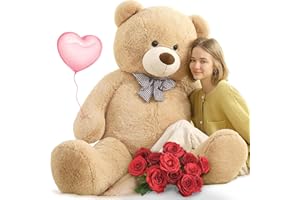 MorisMos Orso Peluche Gigante 150cm, XXL Orsacchiotto Orsetto di Peluche Giganti Marrone Chiaro Morbido, Carini Regalo San Valentino per Lei Bambini Ragazze Donna Fidanzata Compleanno Decorazioni