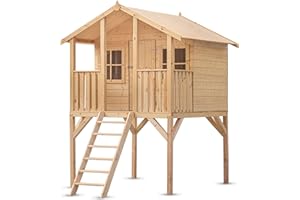 WOOD & PLAY Wood&Play Borys Maison de Jeu pour Enfants - Bricolage Facile à Assembler - Construction sûre, Robuste et Durable - Bois - Matériau Inoffensif et renouvelable - 180x190cm