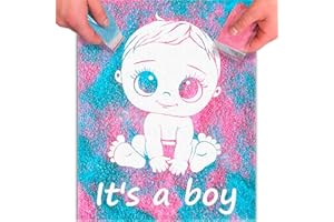 FETTIPOP Magic Art Révélation de Genre (C’est un garçon) – Toile Sable Surprise, Annonce Grossesse Originale, Baby Shower Décoration Fille, Cadeau Future Maman