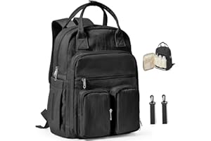 WEPLAN Plecak do przewijania dla niemowląt, Torba do przewijania,torba dla niemowląt plecak na pieluchy o dużej pojemności z przenośną nakładką do przewijania,pasami do wózka dziecięcego i tote bag