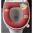 KOWVOWZ Bathroom Toilet Seat Cover Pads, Soft Warmer Toilet Seat Cushion Cover, Stretchable Washable Fiber Cloth Easy Installation Comfortable Toilet Lid Seat Cover Bathmats for Bathroom (One Size)