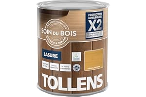 Tollens - Lasure - Ultra Résistante - Adhérence Renforcée - Protège et Décore - Protection Anti-UV - Technologie LONG-LIFE - Satin - Chêne Clair - 5 L