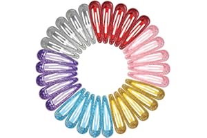 KEYRI 30 Piezas Pinzas para el Pelo con Lentejuelas Coloridas Glitter Hair Snap Clips de Pelo Metal Colorido con Purpurina Pinzas De Pelo Antideslizantes De Colores Barrettes para Niñas (Multicolor)