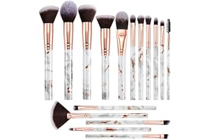 Pinselset Makeup DUAIU 16 Stück Professionelle Pinsel Set Marmor Gesicht Make Up Pudercreme Puder Foundation Lidschatten Concealer Eyeshadow Schmink Pinsel