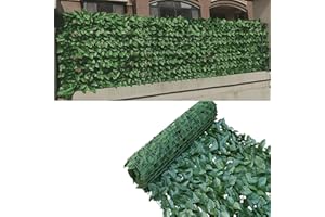 FOCEFEC Artificial Ivy Fence Screening 3x1m, Expandable Ivy Trellis Screening Roll Fake Trellis for Balcony Garden Grass Wall Panels Outdoor Indoor Home Decor, Dark