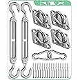 Sun Shade Sail Hardware Kit: Triangle Rectangle Shade Sail Hardware Kit Heavy Duty, M6 Turnbuckles for Shade Sail Pad Eye Sun Shade Hooks, Patio Garden Sun Shade Sail Canopy Hardware Installation Kit