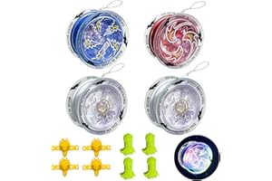 Golgner 4 Stück LED Licht YoYo, Responsive Yoyo, Reaktives KugellagerJoJo, JoJo Leuchtend, mit Saiten und Fingerling, für Anfänger, Kinder, Erwachsene