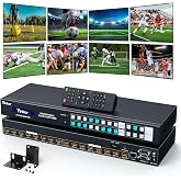 Yinker 4K 8x8 HDMI Switch with Web Control and 1/8" Audio Extraction, 4K@30Hz, Rack Mount, 8x8 Splitter, HDCP EDID RS232 Comp