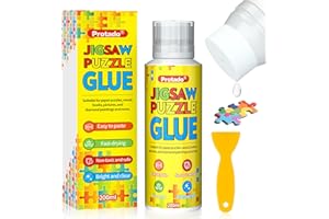 Protado Jigsaw Puzzle Glue, 200ML Clear Non-Toxic and Quick Dry Puzzle Sealer with New Sponge Head and Applicator for 1000/3000/5000 Piece Puzzles of Paper Wood Diamond Painting Art DIY Craft, 1 Pack