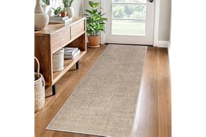 LZREXNVOFXG Alfombra de Pasillo Larga Antideslizante 80 x 500 cm Alfombra de Cocina Lavable Absorbente Felpudo de Entrada Tapete Cocina Alfombra de Corredor Pasillo para Puerta Lavanderia Salón Dormitorio Beige