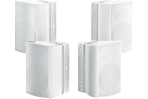 Herdio Altavoces para el Exterior de 6,5 Pulgadas Altavoces al Aire Libre de 800w, con Amplificador estéreo Bluetooth, Muy Adecuado para el jardín de Terrazas al Aire Libre Veranda(4 Blanco)