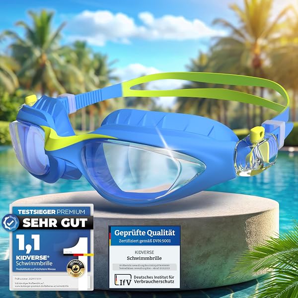 Aquazon Wave Kinder Schwimmbrille - Weiche Silikon Taucherbrille Mit Aufbewahrungsbox 3-7 Jahre