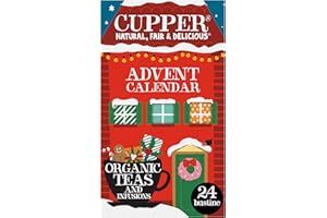 CUPPER Calendario dell'Avvento Biologico, Cofanetto Assortito di 12 Tè e Infusi Biologici e 100% Naturali, Assortimento di Tisane e Tè con Filtri 100% Biodegradabili, Confezione da 24 Bustine