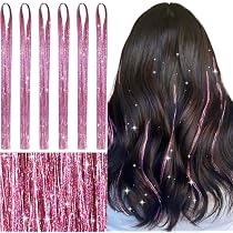 12 Glitzer-Haarsträhnen (Hair Tinsel) Mit Klammer – 150 Cm Lang, Perfekt Für Parties & Festivals