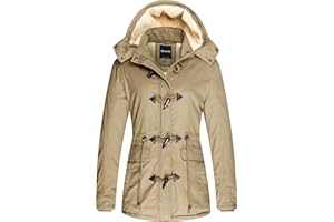 Wantdo Cappotto Invernale Caldo Giacca Antivento Medio Lungo Parka con Cappuccio Staccabile Giubbotto in Cotone Slim Fit Outdoor Donna