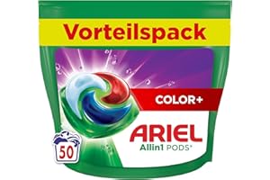 ‎ARIEL Ariel Waschmittel Pods All-in-1, Flüssigwaschmittel Kapseln 50 Waschladungen, Color+, Kraftvolle Fleckentfernung ab der 1. Wäsche