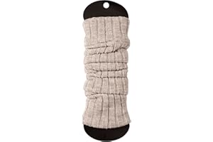 Ateena Wool Knit Long Leg Warmers for Women and Girls, Ankle Cuffs Heaters, High Footless Knee Socks, Max Calves Circumference-15.5" Length-23.6"