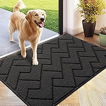 XUCHOU Tapis Entrée Intérieur 115 X 105 Cm Antidérapant, Lavable, Absorbant Tapis De Porte Extérieur Pour Chien, Entrée, Porte Et Couloir, Noir
