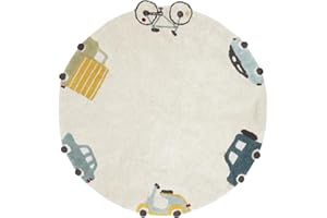 Lorena Canals | Tappeto per bambini lavabile set - Wheels, Ø 140 cm