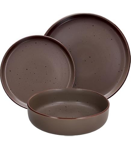 Alessi Piatti Fondi Set 4 Pz In Ceramica Stoneware Dalle Linee Moderne Tonale Nero