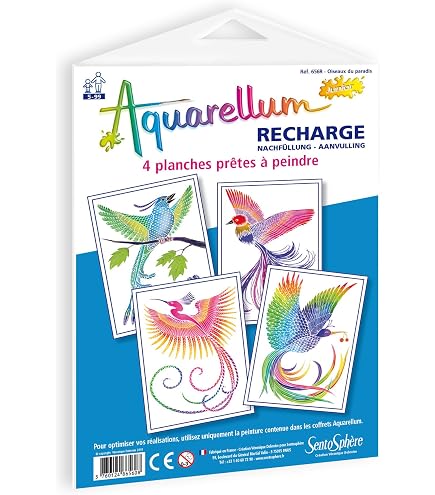 Sentosphère Recarga Aquarellum – Paisajes Tropicales – Kit De Pintura Mágica Con Acuarelas, A Partir De 8 Años, Fabricado En Francia