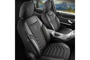 ‎GIOVANNI BUTTI GIOVANNI BUTTI Autositzbezüge Universal für PKW & SUV - Premium Vordersitze Auto Sitzbezug aus Piqué-Stoff, Schwarz-Grau, Airbag-Kompatibel Sitzauflage, Autoschonbezug, Vordersitz-Set inkl. Montageset
