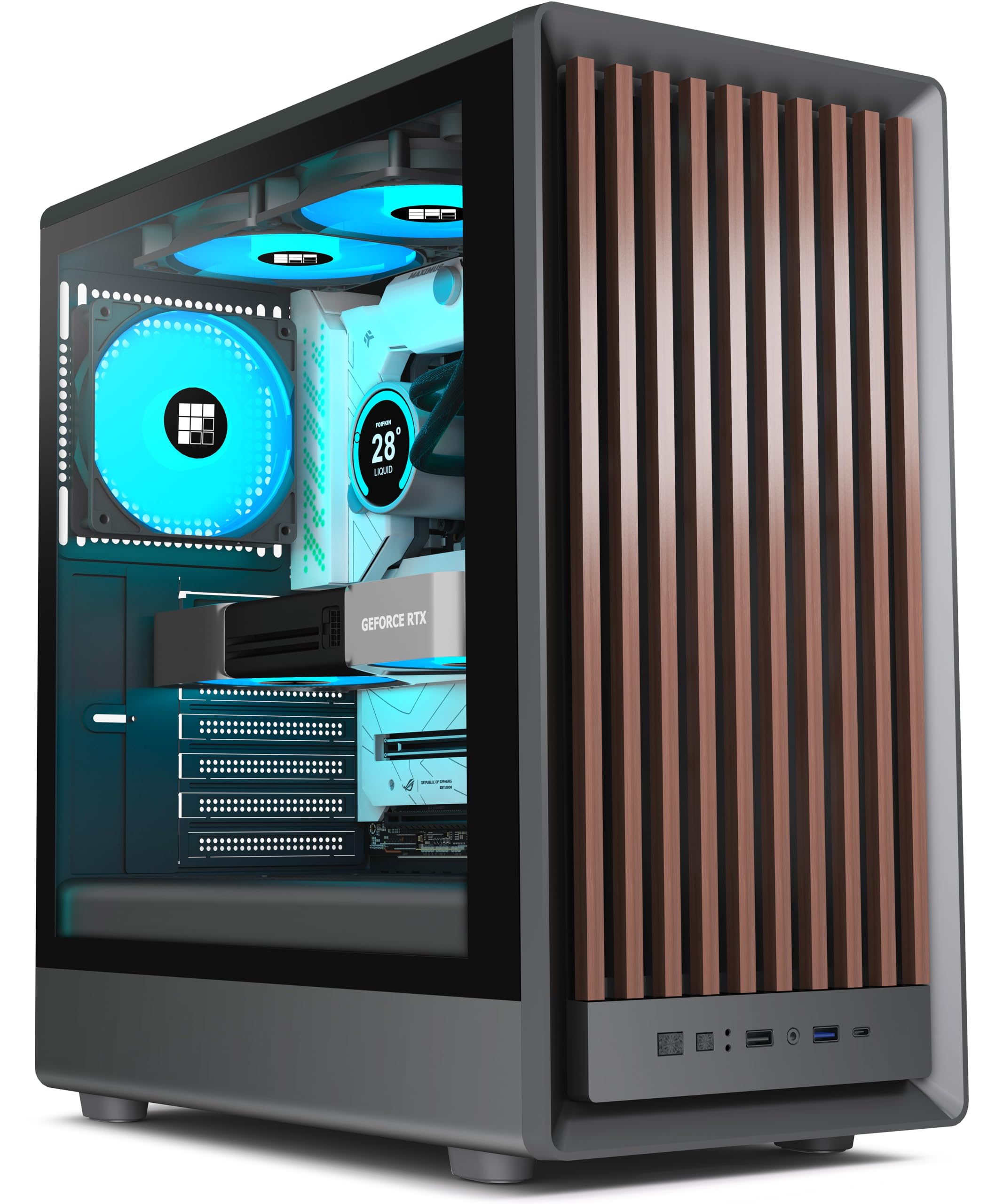 FOIFKIN M1 PC Case ATX with 4 PWM ARGB Fans