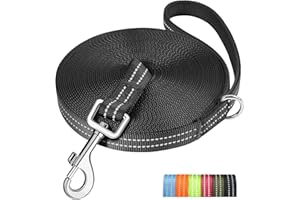 X XBEN Longe pour Chien 10M, Laisse de Dressage, Rembourrée, Durable et Léger, Longe pour Petit, Moyen et Grand Chien, avec Boucle en D