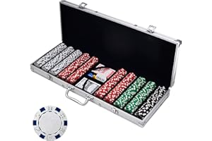 Poker-Chip-Set für Texas Holdem, Blackjack, Gambling mit Tragetasche, Karten, Tasten und Würfel-Stil Casino-Chips (11,5 Gramm) von Trademark Poker