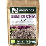 Semi di Chia Bio 1KG | Proteine, Salute Cardiovascolare | 100% Biologici, Senza Glutine, Qualità Superiore