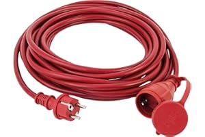 REV Przedłużacz, kabel przedłużający, IP44, 25 m, 3500 W, czerwony