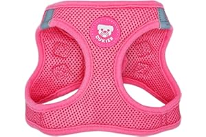 DUKIER - Arnés de Cuerpo para Perro, Chaleco Body Antirones, Ajustable y Resistente para Mascotas, de Malla Transpirable, Accesorio para Mascotas con Velcro y Doble Cierre, Color Rosa, Talla S