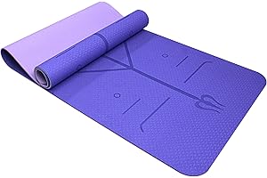 Konsoa Tappetino Yoga in TPE Ecologioco Doppio Strato Antiscivolo Alta Densità Materassino Tappeto Allenamento Fitness Aerobica Palestra Ginnastica Dimensione 183 x 61 cm con Custodia