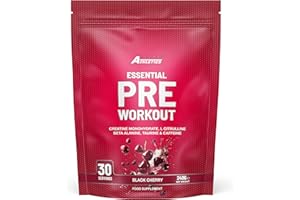 Freak Athletics Essential Pre Workout Powder - Pre Workout Black Cherry Flavour - 240g 30 Servings (240, Black Cherry)