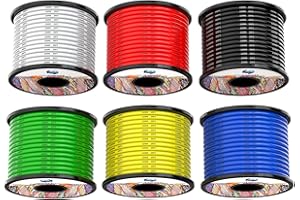 HAERKN 12awg silikonowy przewód elektryczny, 3,3 mm², 6 kolorów, 6 x 3 m, miękki i elastyczny, beztlenowy, odporny na wysokie temperatury, ocynkowany drut miedziany