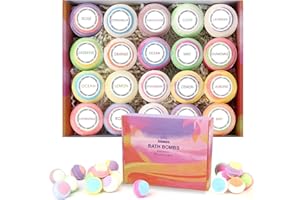 FAFAMARA Lot de 20 bombes de bain moussantes bio et naturelles fabriquées à la main avec huiles essentielles relaxantes et anti-stress Cadeau d'anniversaire idéal pour femme, épouse, petite amie, mère