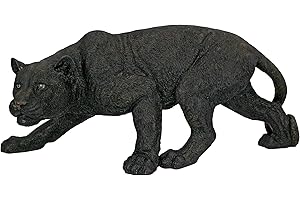 Design Toscano Pantera nera predatore nell'ombra Statua da giardino, poliresina, nero, Media 66 cm