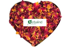‎HERBALIND Herbalind 1000 g Natur Premium Rosenblätter rot Rosenblüten getrocknet - echte Rosenblütenblätter, geschnitten und duftintensiv, Füllstoff zum Füllen von Duftsäckchen, Potpourri Füllung (1kg)