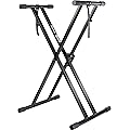Windsor RockJam Support Clavier Renforcé en X Réglable – Support Piano Numérique Robuste Double Renfort, Réglage Rapide de la Hauteur, Système Anti-Chute, Sangles de Sécurité + Leçons