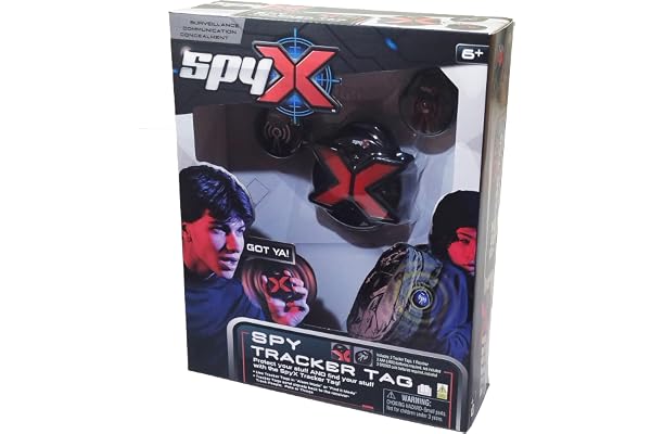 SpyX - Étiquette de Suivi pour Enfants - Attachez, protégez et Trouvez Vos Gadgets pour des Missions d'espionnage Amusantes - Comprend 2 SpyTags - Dispose de Modes d'alarme et de Recherche de Lecture