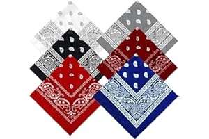 DALAETUS 6 Piezas Bandanas Paisley Set, Unisex Pañuelos Estampado Paisley, Moda Diadema De Pelo, Multifunción Colores Bufandas para Hombre, Mujer, Niños, Cuello, Cabeza, Muñeca