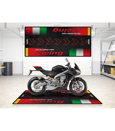 BIKETEK Tappetino Per Garage Serie 4 - 190x80 Cm, Antiscivolo, Resistente A Olio E Acqua, Adatto Per Vespa E Moto
