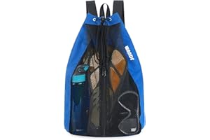 WANDF Swim Bag Mesh Drawstring Backpack Beach Backpack for Swimming, Gym, and Workout Gear